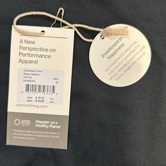 Like new- Vuori crew. Heathered black. Size M. - Picture 5 of 7